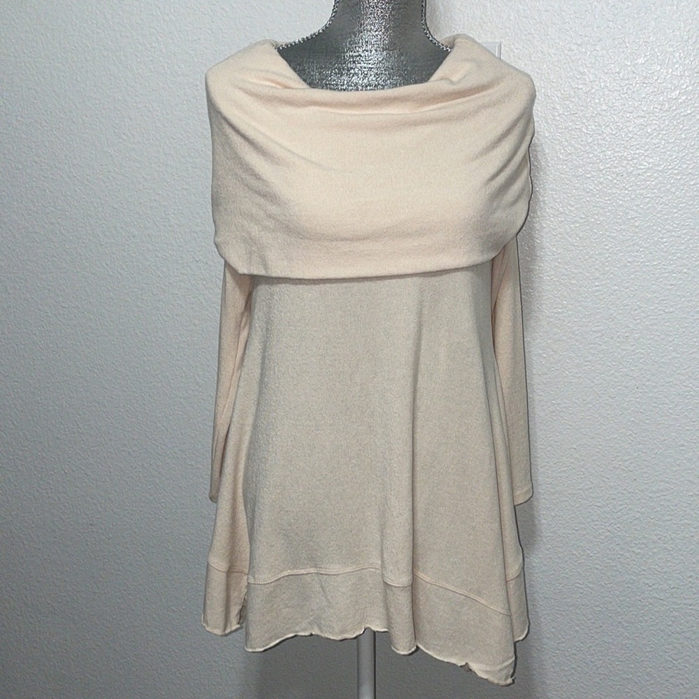 Soft surroundings cream top blouse sweater tunic XS - Picture 2 of 6